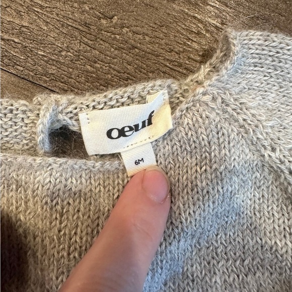 Oeuf hand knit Alpaca wool sweater 6 mos spearmint love EUC - Picture 3 of 6